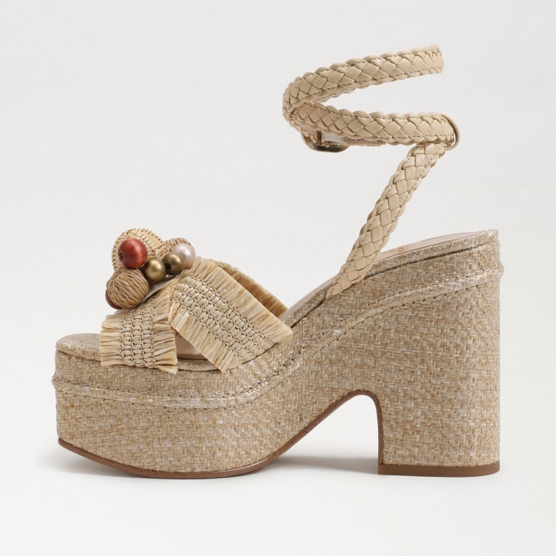 Sandalias Cuña Sam Edelman Tate Plataforma Mujer Eggshell | MESFT85350