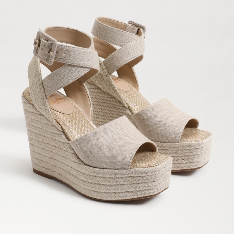 Sandalias Cuña Sam Edelman Vada Alpargata Mujer Natural | QESUV43155