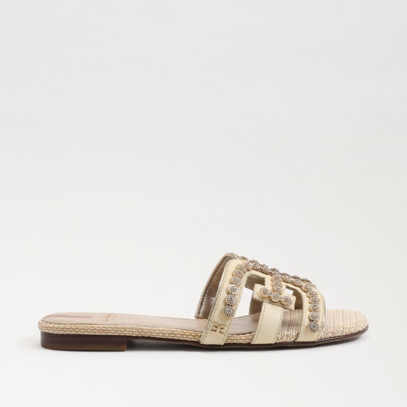 Sandalias Sam Edelman Bay Fleur Chanclas Mujer Bleached Wheat | ESEGJ20296