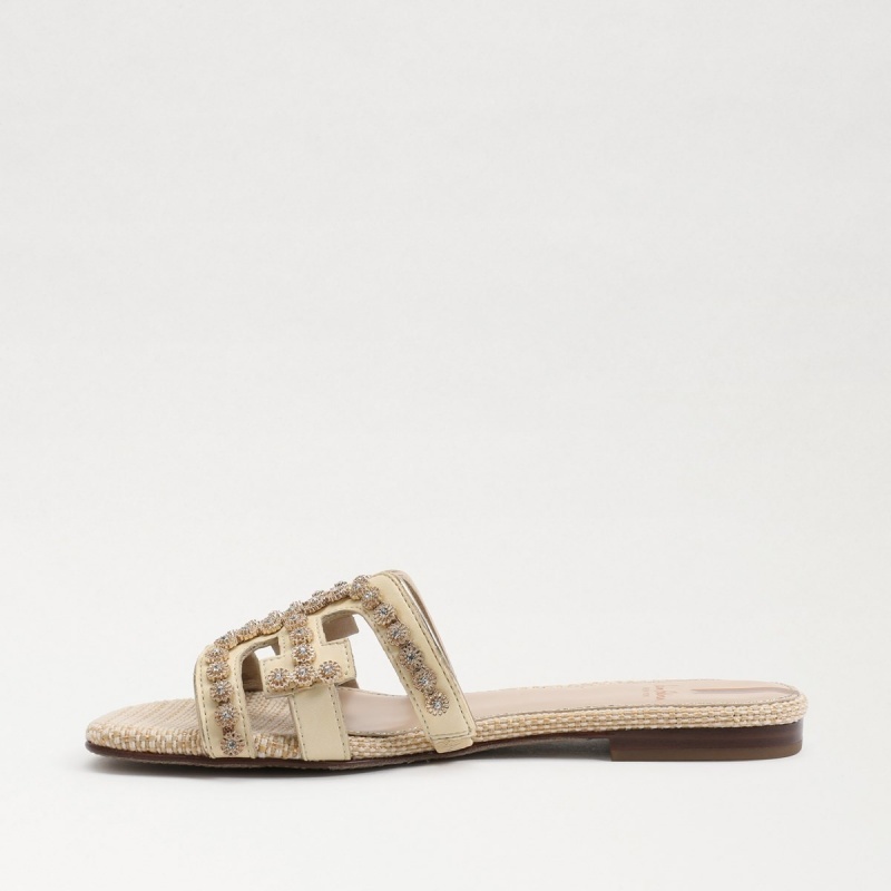 Sandalias Sam Edelman Bay Fleur Chanclas Mujer Bleached Wheat | ESEGJ20296