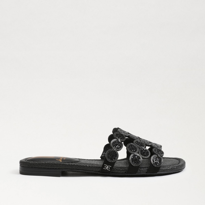 Sandalias Sam Edelman Bay Marche Chanclas Mujer Negras | LESTR26006