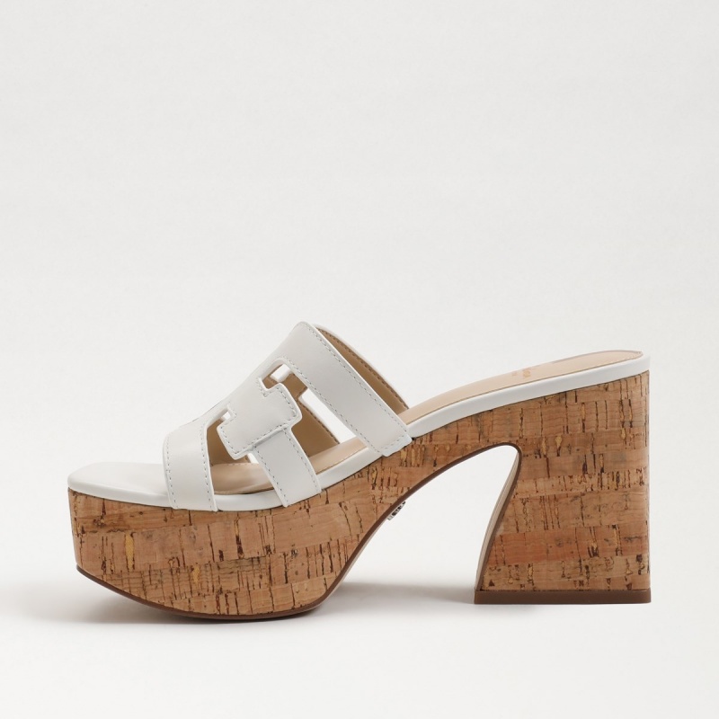 Sandalias Sam Edelman Dev Plataforma Mujer Blancas | ESNZX88584