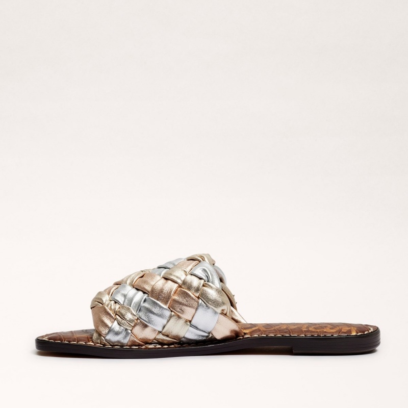 Sandalias Sam Edelman Griffin Woven Chanclas Mujer Doradas Rosas | ZESMJ71362