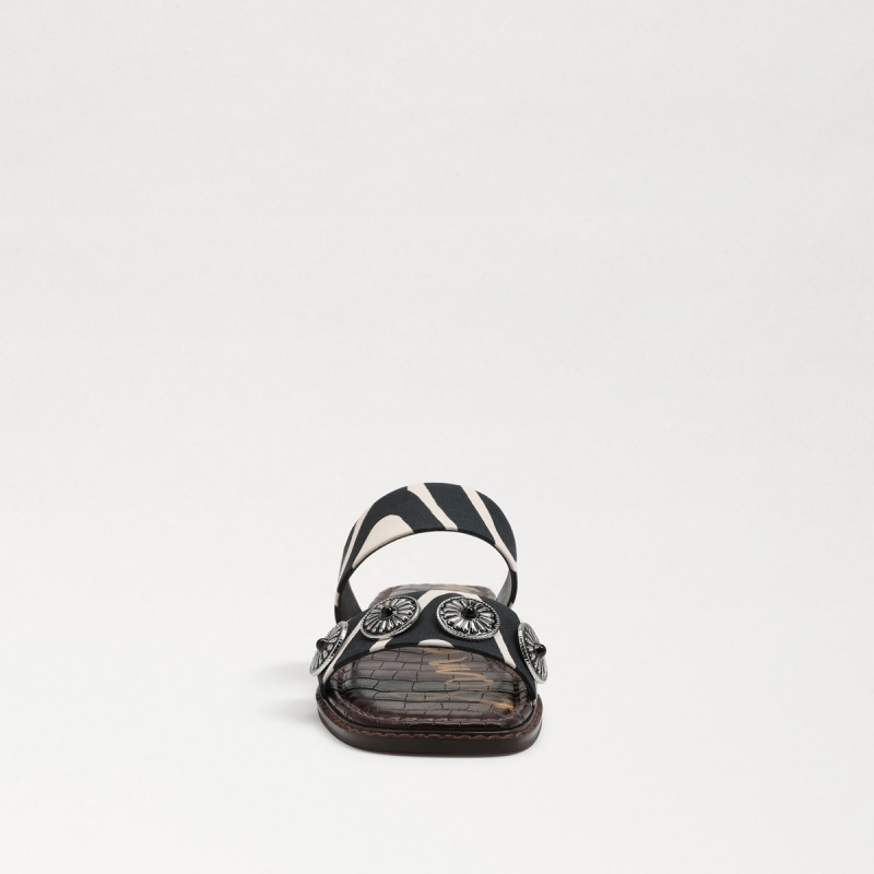 Sandalias Sam Edelman Hera Chanclas Mujer Black/Natural Zebra | ESQCS22358