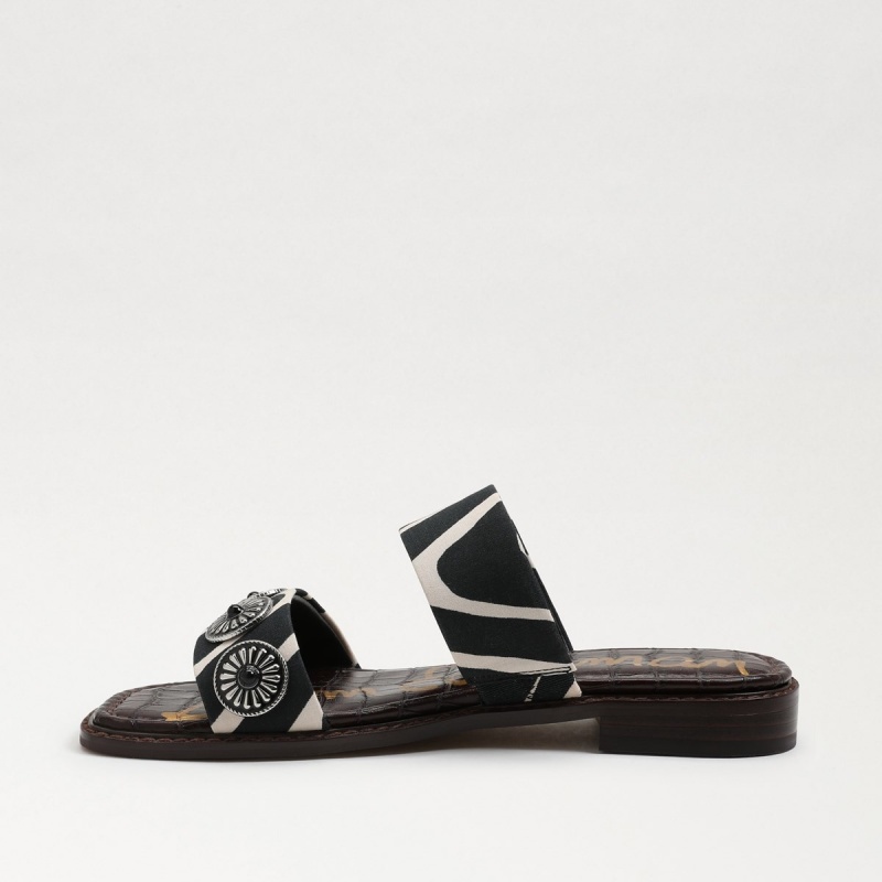 Sandalias Sam Edelman Hera Chanclas Mujer Black/Natural Zebra | ESQCS22358