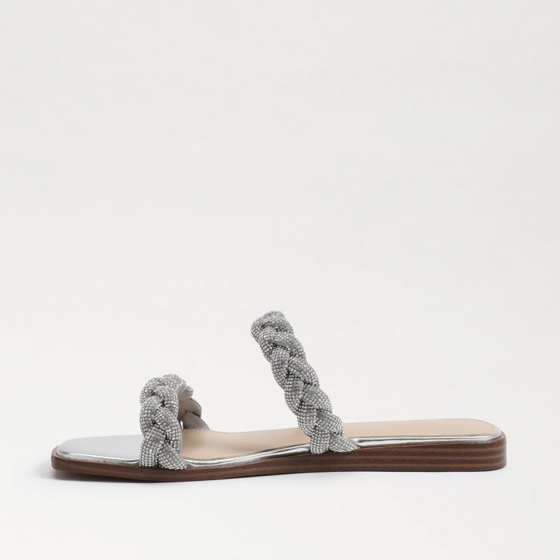 Sandalias Sam Edelman Inette Chanclas Mujer Plateadas | XESGW75176