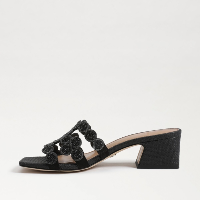 Sandalias Sam Edelman Invierno Chanclas Block Mujer Negras | MESFT59541