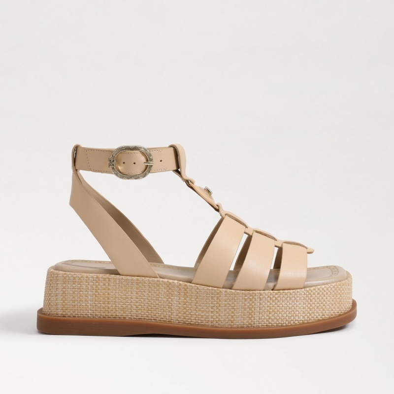 Sandalias Sam Edelman Naima Plataforma Gladiator Mujer Bleached Wheat | AESDF58484