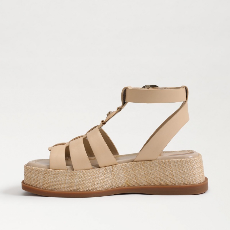 Sandalias Sam Edelman Naima Plataforma Gladiator Mujer Bleached Wheat | AESDF58484