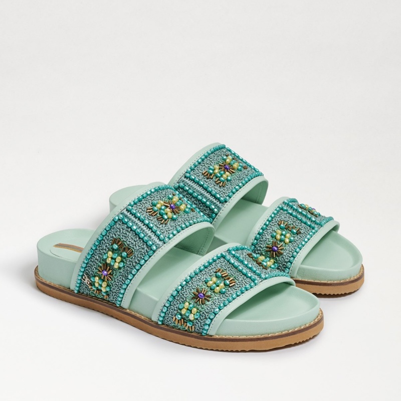 Sandalias Sam Edelman Otto Embellished Chanclas Mujer Verde Menta | TESWZ17114