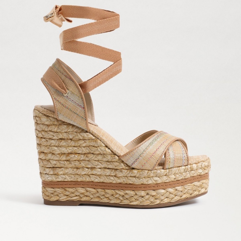 Sandalias Sam Edelman Vaughn Alpargata Mujer Natural Multi Raffia | BESSD59982