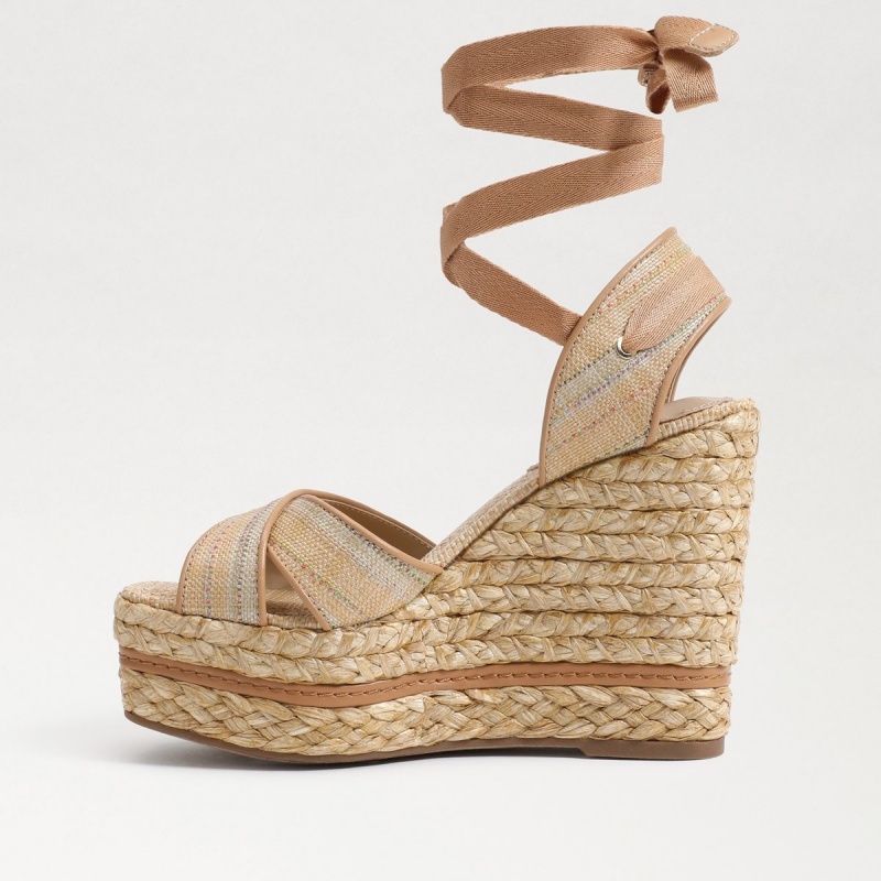 Sandalias Sam Edelman Vaughn Alpargata Mujer Natural Multi Raffia | BESSD59982