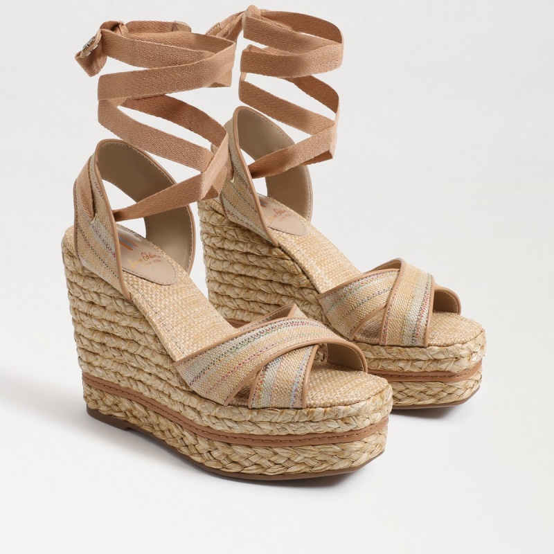 Sandalias Sam Edelman Vaughn Alpargata Mujer Natural Multi Raffia | BESSD59982