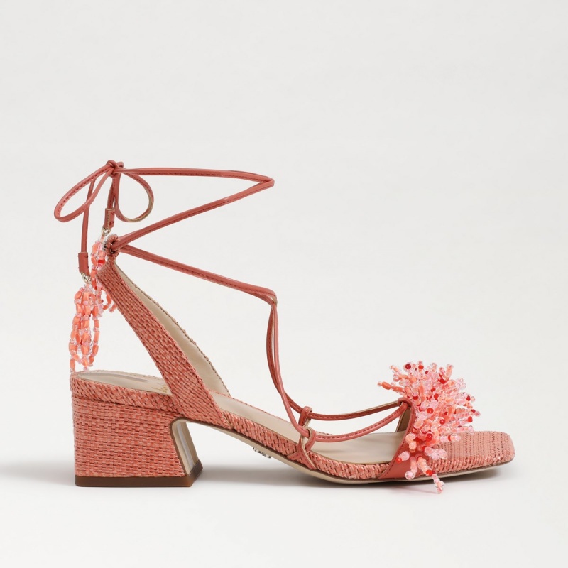 Tacones Sam Edelman Walda Beaded Block Mujer Rosas | XESGW64425