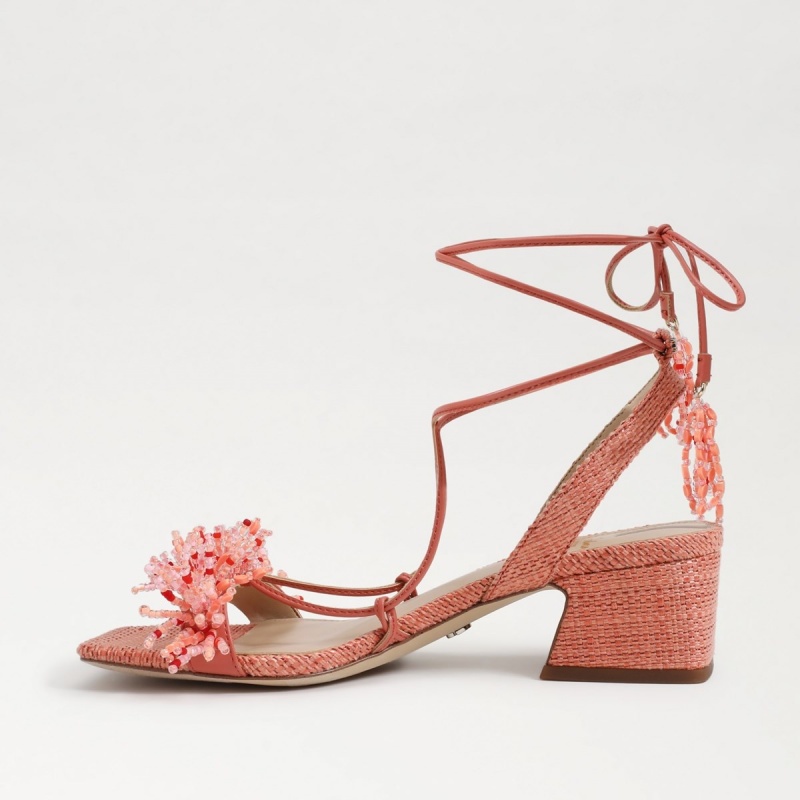 Tacones Sam Edelman Walda Beaded Block Mujer Rosas | XESGW64425