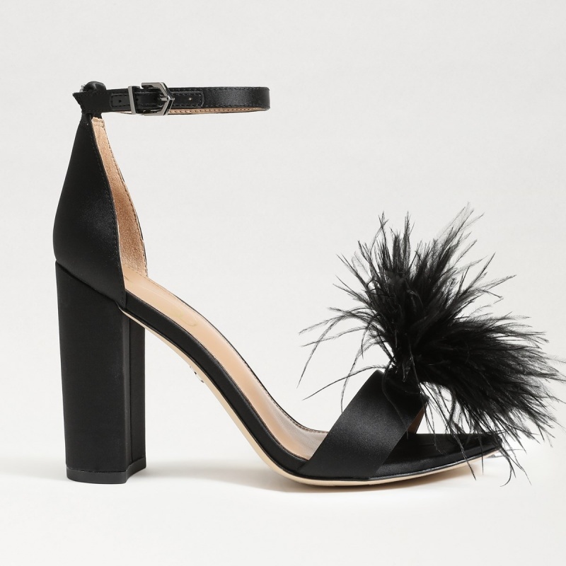 Tacones Sam Edelman Yaro Feather Mujer Negras | MESHR72771