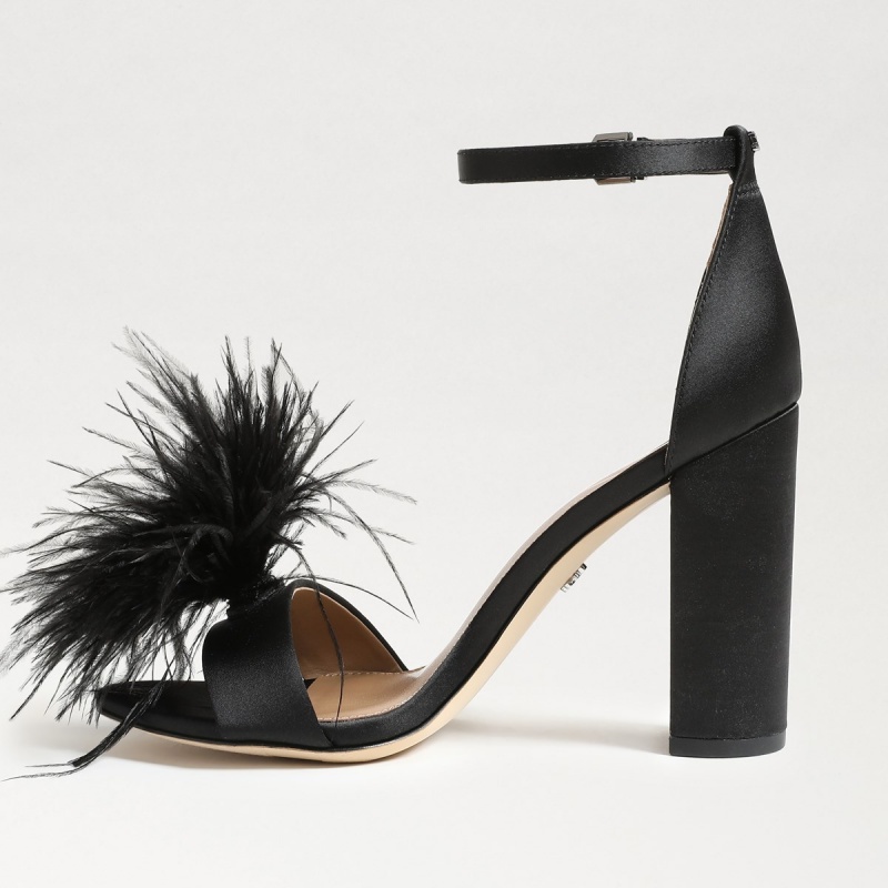 Tacones Sam Edelman Yaro Feather Mujer Negras | MESHR72771