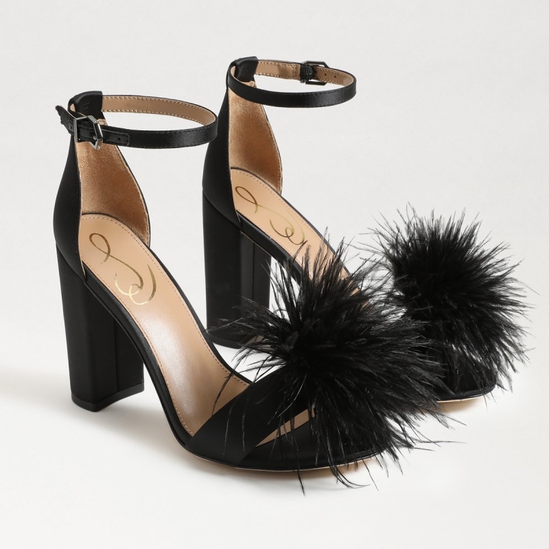 Tacones Sam Edelman Yaro Feather Mujer Negras | MESHR72771