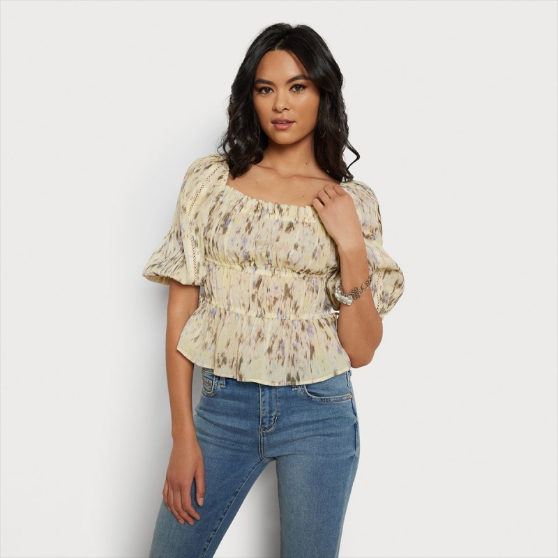 Tops Sam Edelman Long Sleeve Meadow Accessories Amarillo | LESSX74604