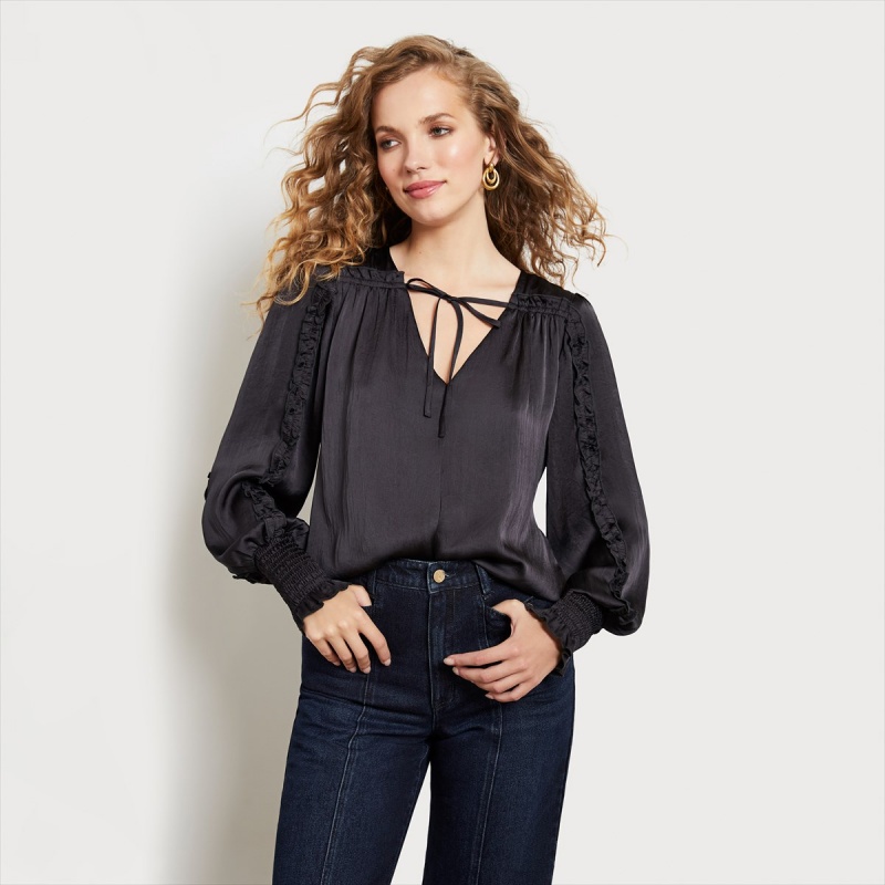 Tops Sam Edelman Long Sleeve Varick Accessories Negras | ESCIF48502