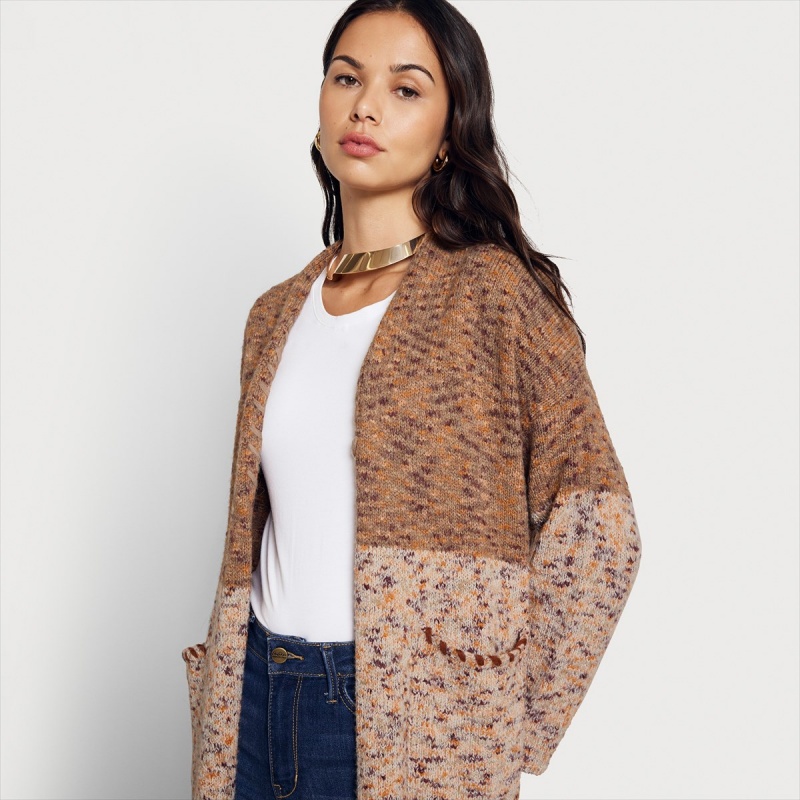 Tops Sam Edelman Nyla Long Cardigan Accessories Stucco | PESER84567