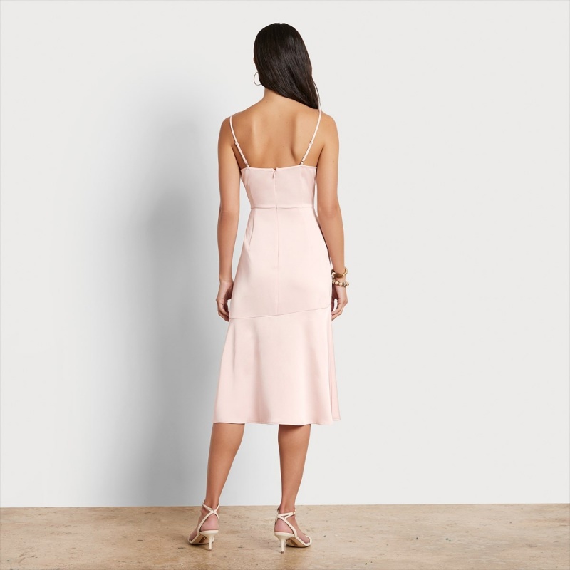 Vestido Sam Edelman Cowl Neck Midi Accessories Blush | ESNZX85827