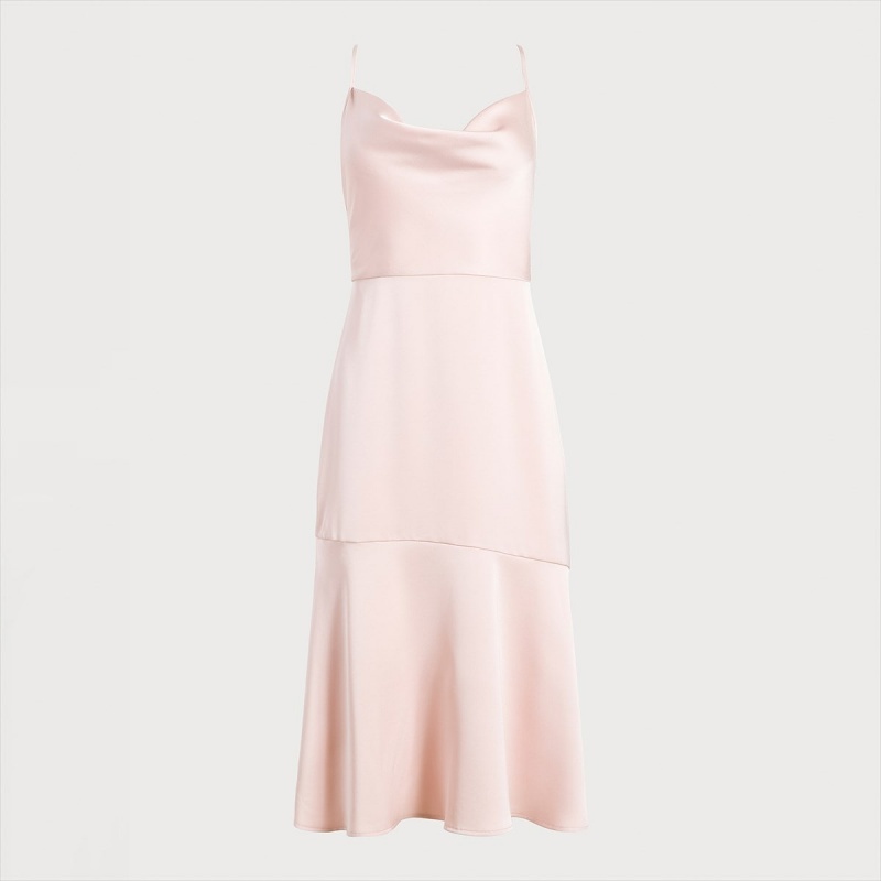 Vestido Sam Edelman Cowl Neck Midi Accessories Blush | ESNZX85827