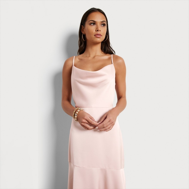 Vestido Sam Edelman Cowl Neck Midi Accessories Blush | ESNZX85827