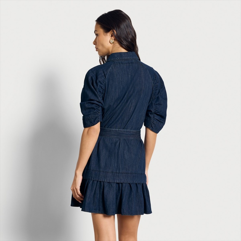 Vestido Sam Edelman Ferry Belted Denim Mini Accessories Azules | ESZDE75757