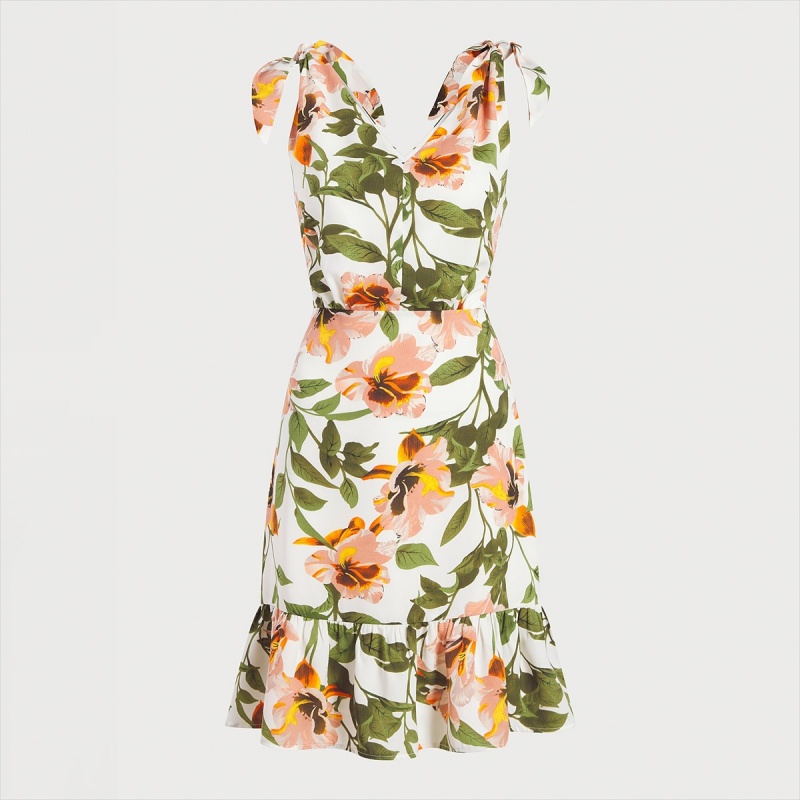 Vestido Sam Edelman Floral Mini Accessories Peach Multi | ESJVR57931