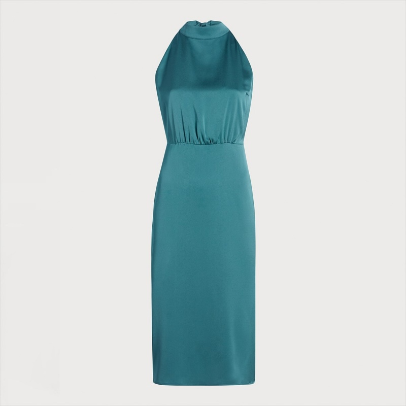 Vestido Sam Edelman Hi Neck Midi Accessories Verde | ESXBR56352