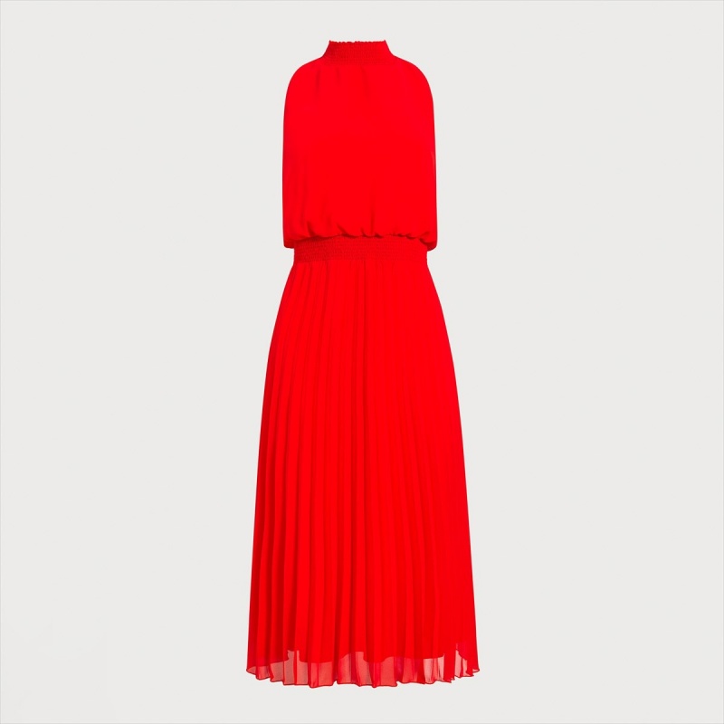 Vestido Sam Edelman High Neck Midi Accessories Coral | TESWZ86505