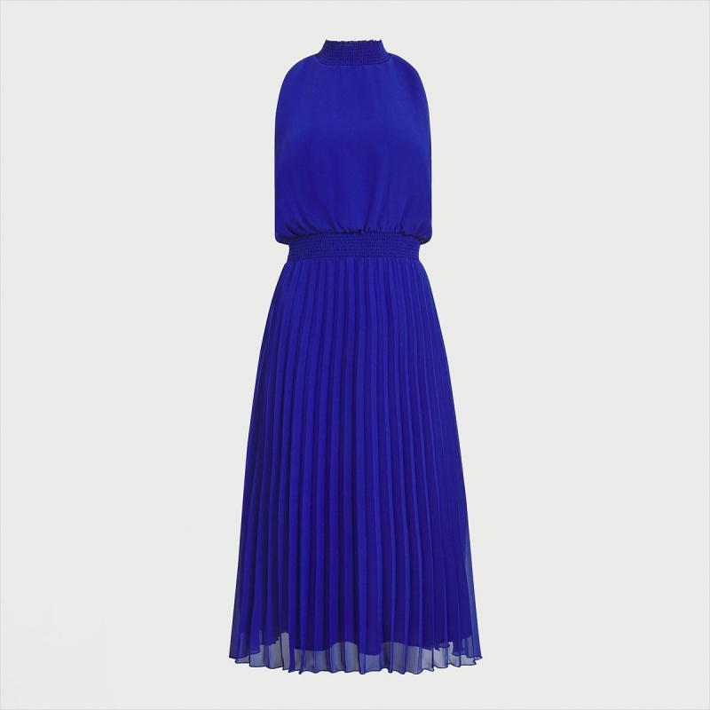 Vestido Sam Edelman High Neck Midi Accessories Cobalt | ESIIZ28764