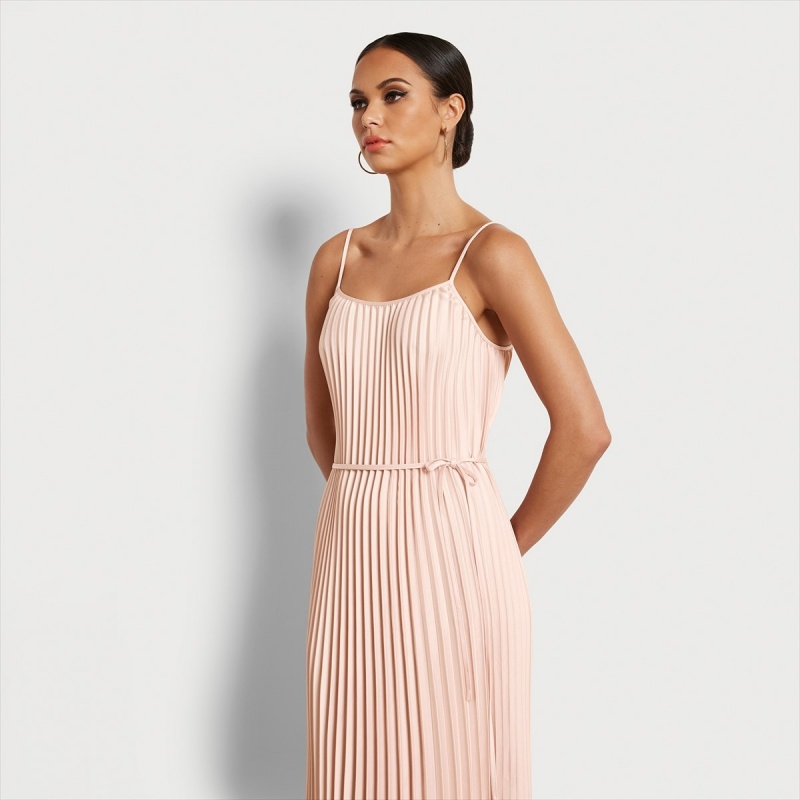 Vestido Sam Edelman Plisado Midi Accessories Blush | GESEC66512