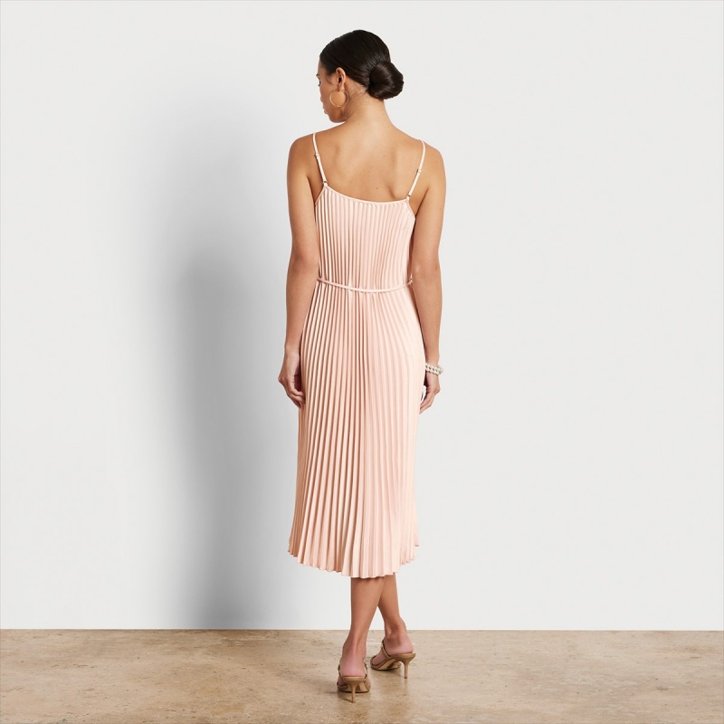 Vestido Sam Edelman Plisado Midi Accessories Blush | GESEC66512