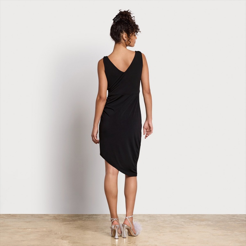 Vestido Sam Edelman V-neck Midi Accessories Negras | UESTG70094