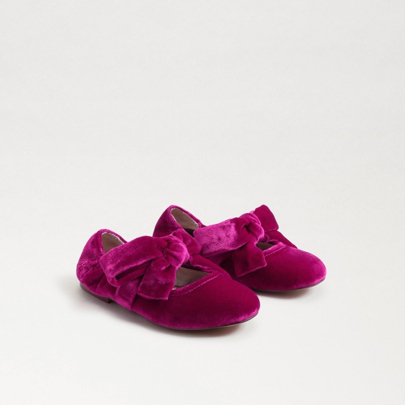 Zapatos Planos Sam Edelman Felicity Ballet Niña Raspberry Velvet | ESJBT52854