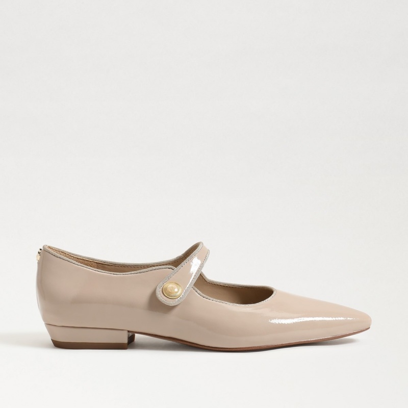 Zapatos Planos Sam Edelman Jene Mary Jane Pointed Puntera Mujer Chai Latte Patent | SESVO84012