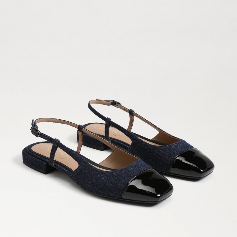 Zapatos Planos Sam Edelman Kara Destalonadas Mujer Navy/Black | TESPQ37085