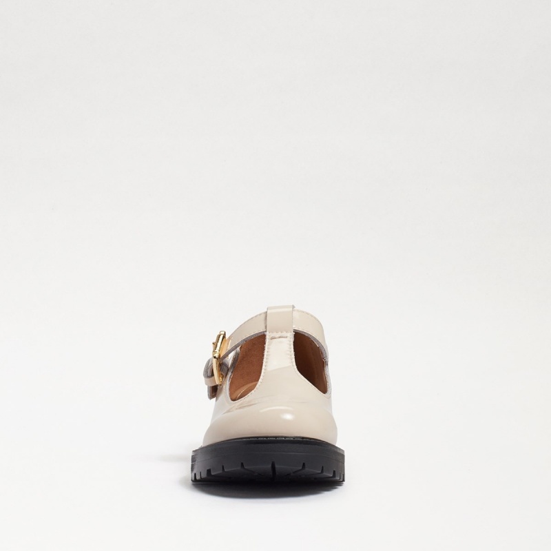 Zapatos Planos Sam Edelman Taelor Mary Jane Niña Modern Ivory Box Leather | PESQX67003