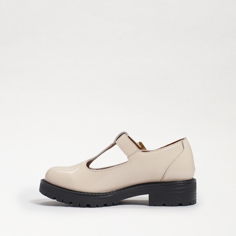 Zapatos Planos Sam Edelman Taelor Mary Jane Niña Modern Ivory Box Leather | PESQX67003