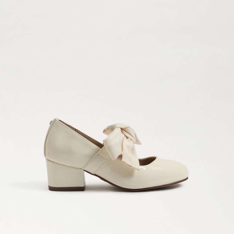 Zapatos Planos Sam Edelman Teddy Block Mary Jane Niña Modern Ivory | PESQX83406