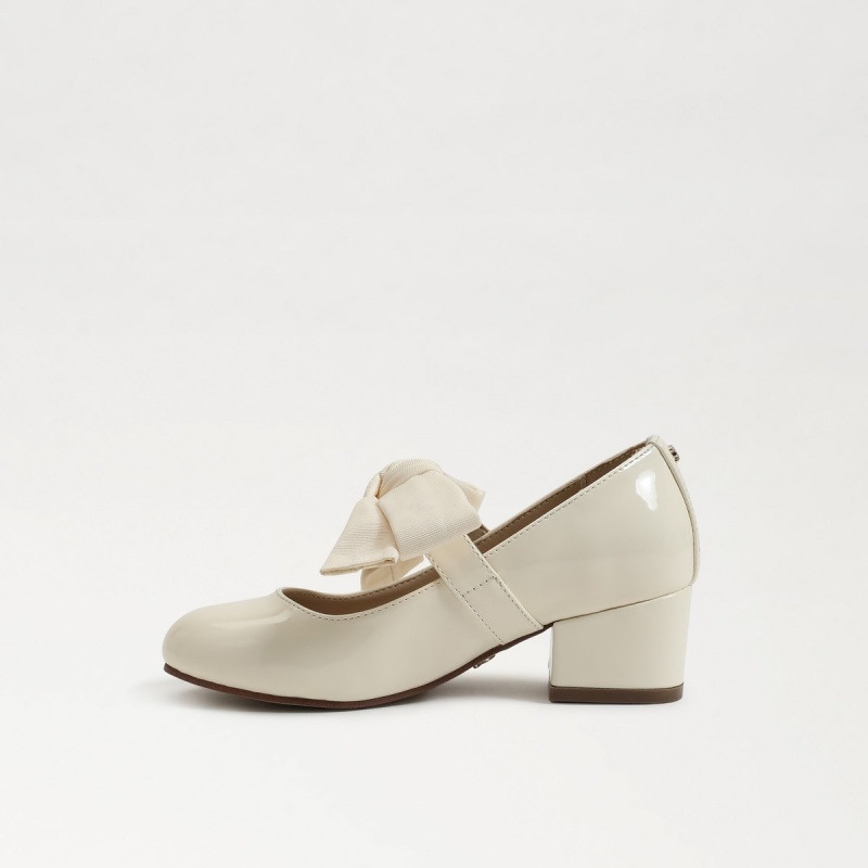 Zapatos Planos Sam Edelman Teddy Block Mary Jane Niña Modern Ivory | PESQX83406