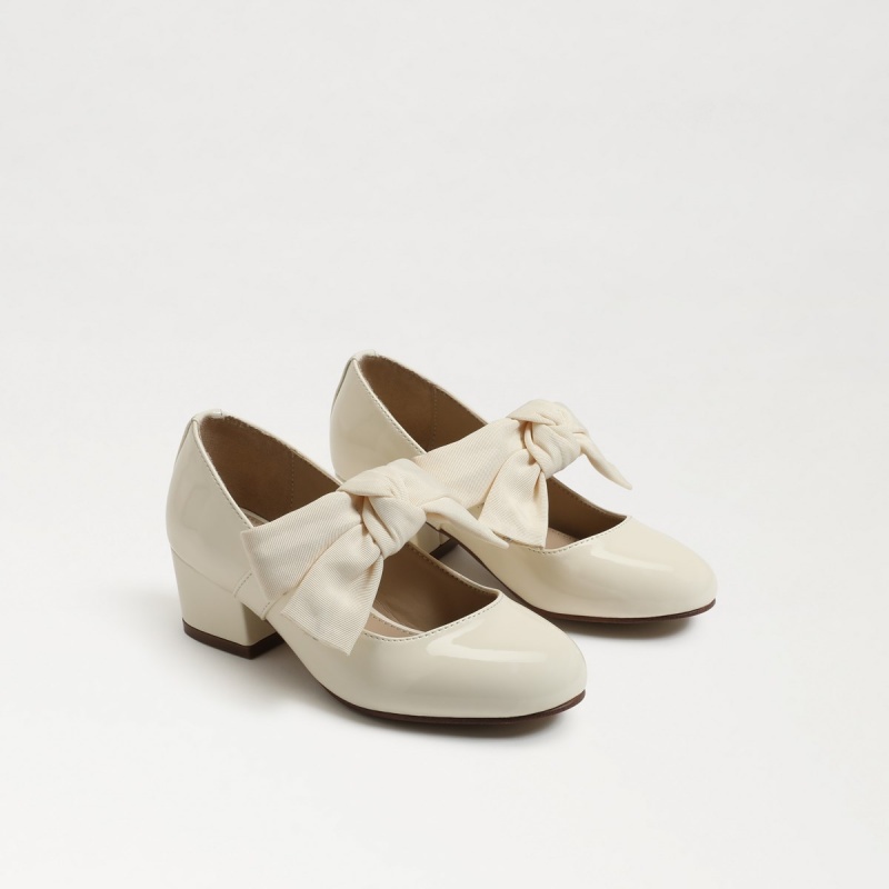 Zapatos Planos Sam Edelman Teddy Block Mary Jane Niña Modern Ivory | PESQX83406